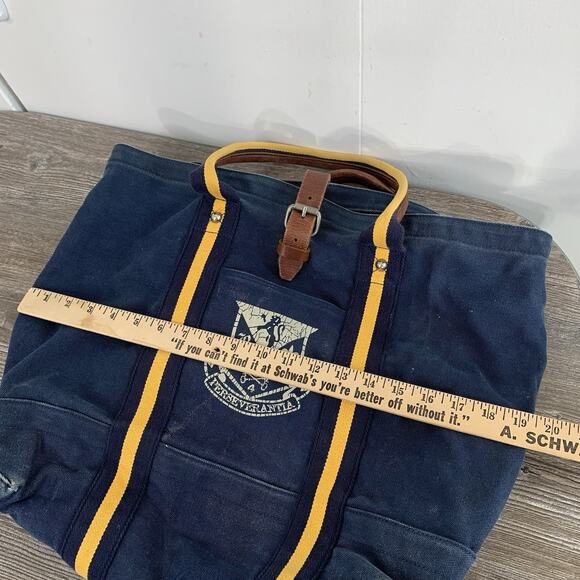 Vintage POLO Ralph Lauren Rugby PERSEVERANTIA DUCK CANVAS Shoulder Tote Bag - Picture 9 of 11